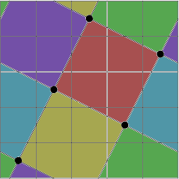 tiling of 5 by 5 grid into 5 square tiles