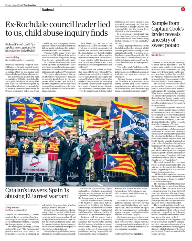 The Guardian, page 21, 13 April 2018