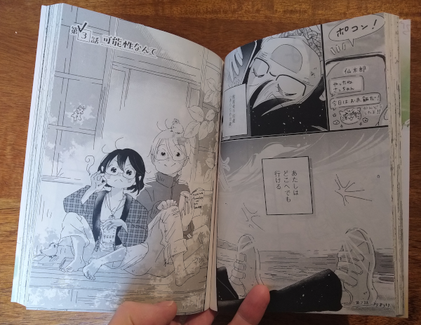 Pages from manga book entitled 18=80